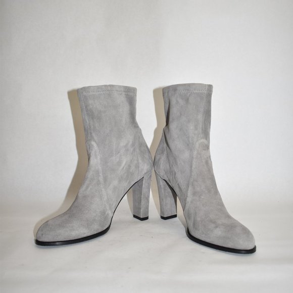 $650 STUART WEITZMAN Highland Suede grey heel Sock Boots 9 (JB22) - Picture 3 of 8